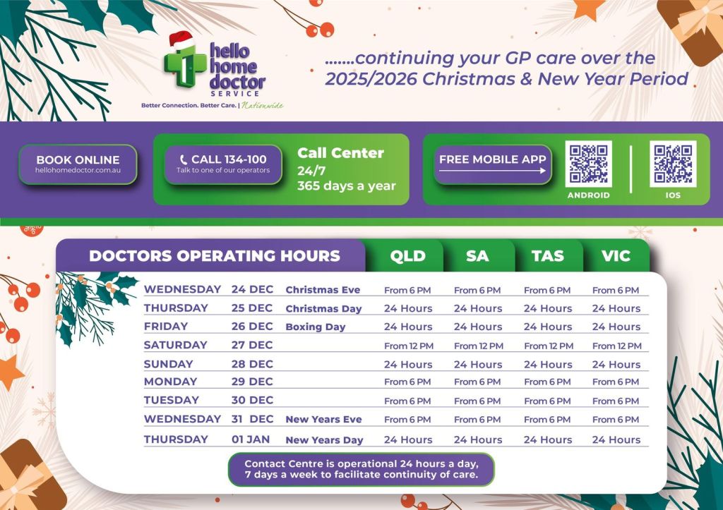 CHRISMAS HOLIDAY PERIOD 24/12/25 -07/01/26